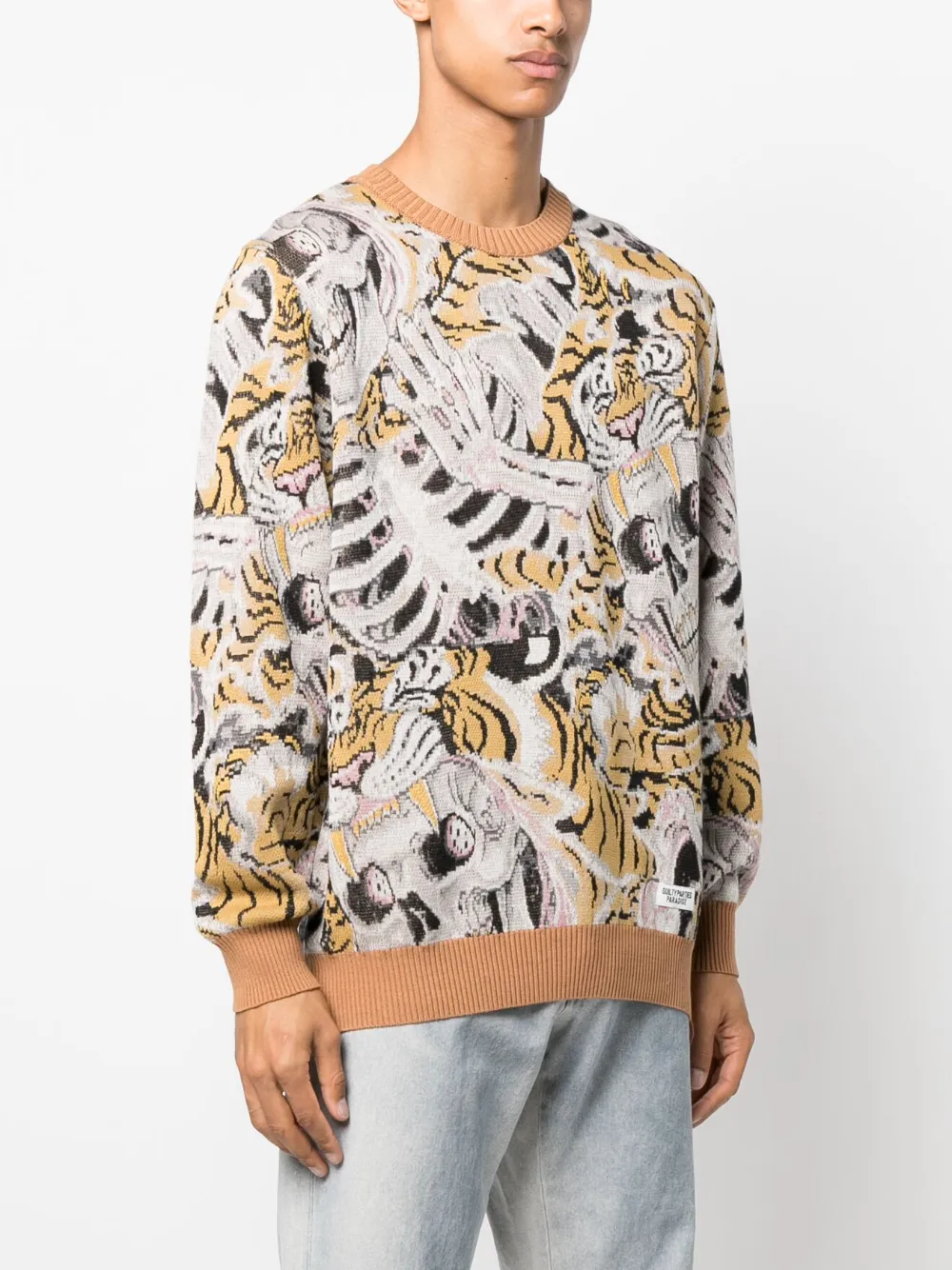 Wacko Maria X Tim Lehi Yellow Graphic Jacquard Jumper | ModeSens