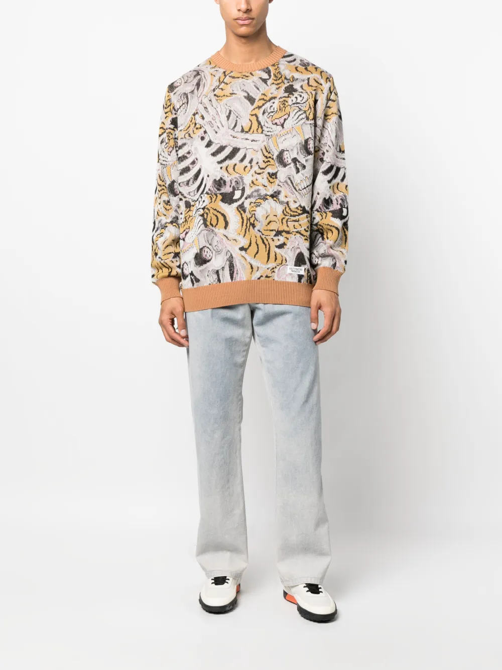 Wacko Maria X Tim Lehi Yellow Graphic Jacquard Jumper | ModeSens