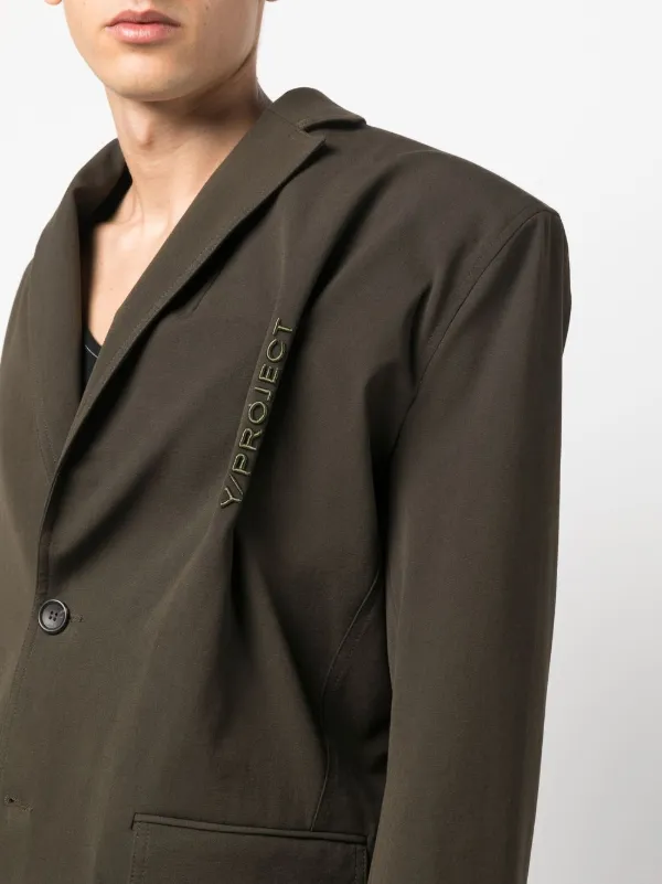 【関税込み】VETEMENTS 'Logo Embroidered' blazer VETEMENTS logo-embroidered Blazer | Black | FARFETCH