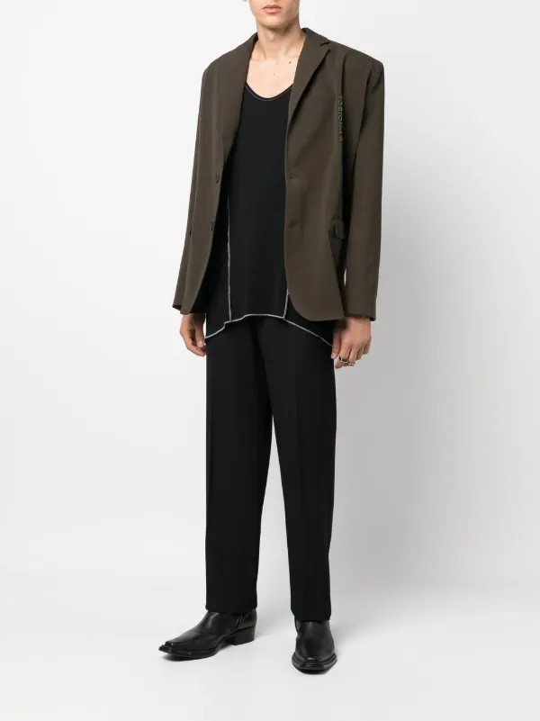 【関税込み】VETEMENTS 'Logo Embroidered' blazer VETEMENTS logo-embroidered Blazer | Black | FARFETCH