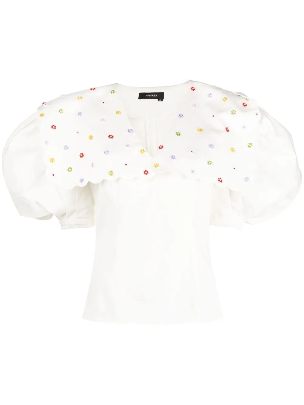 

ANOUKI embellished spread-collar blouse - White