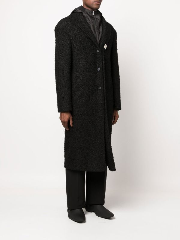 1017 ALYX 9SM Bouclé Layered single-breasted Coat | Black | FARFETCH HK