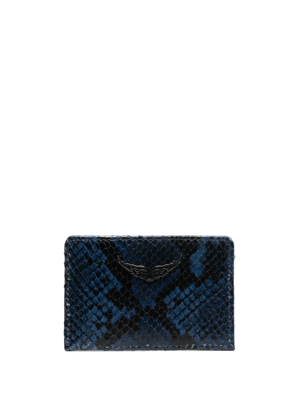 

Zadig&Voltaire tarjetero con efecto de piel de serpiente - Azul