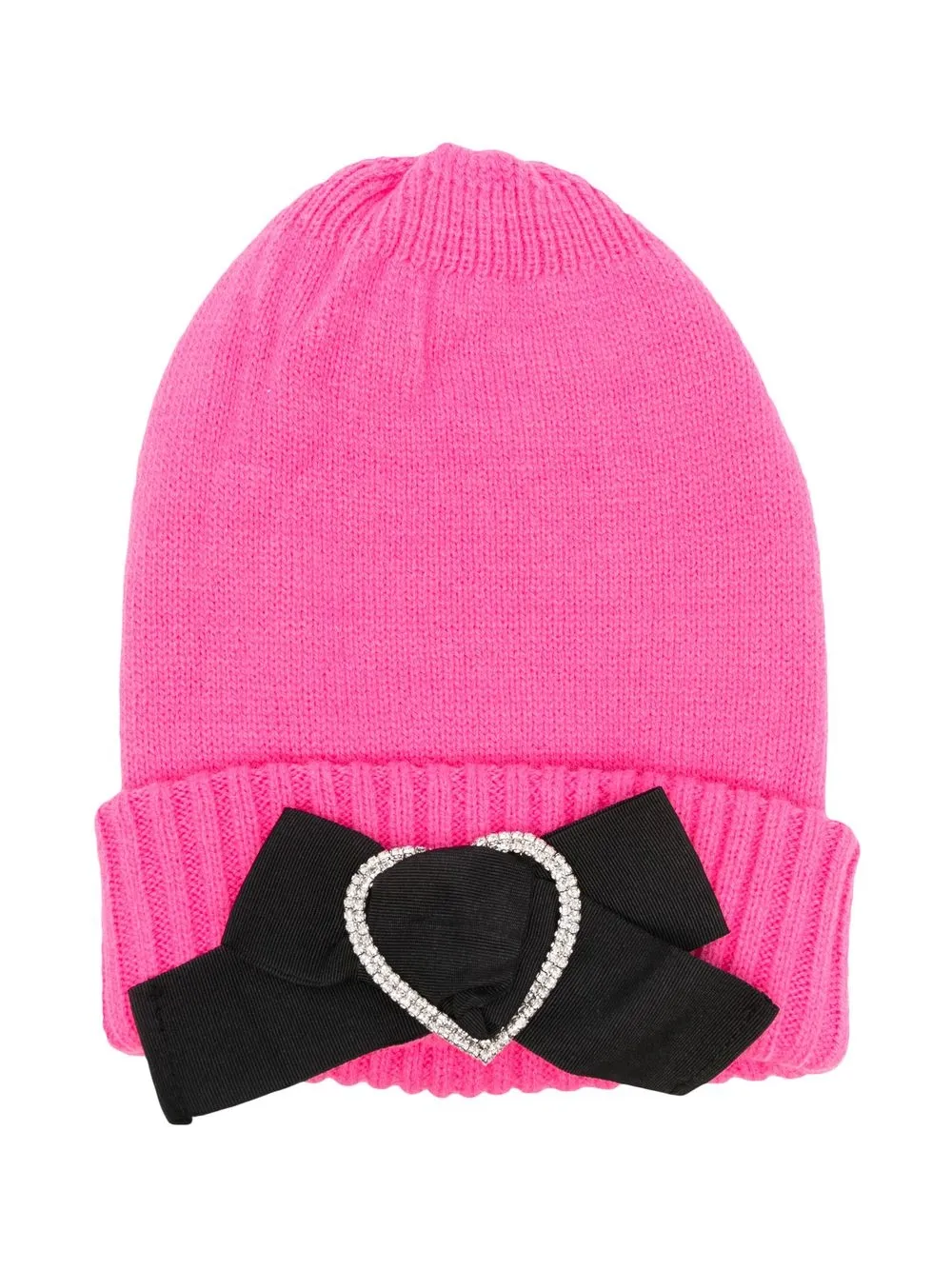 

TWINSET Kids gorro tejido con detalle de moño - Rosado