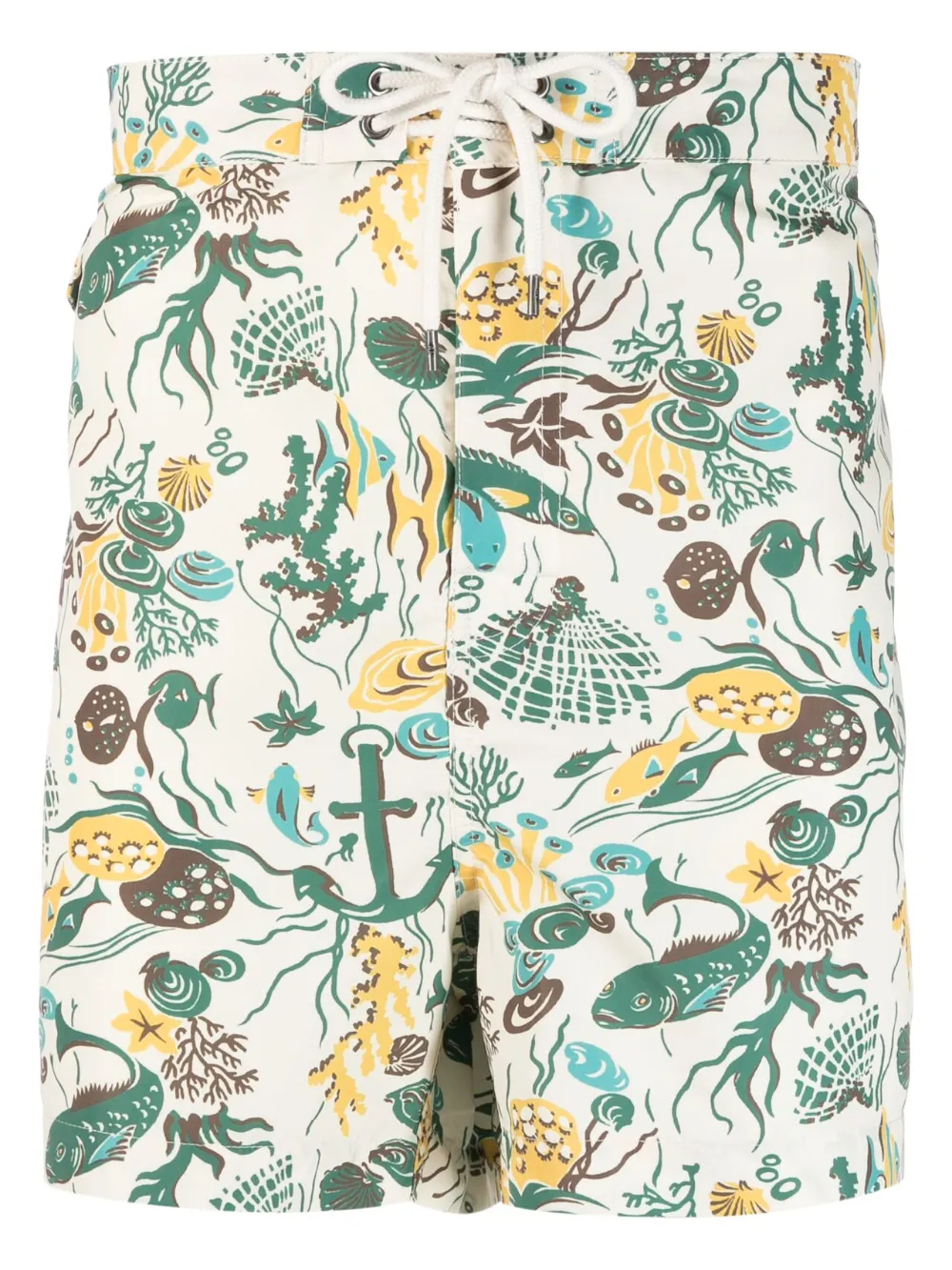 Polo Ralph Lauren Leaf-print Swim Shorts In Neutrals