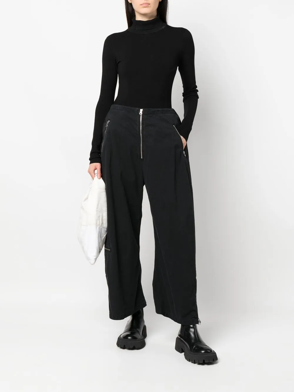 Image 2 of MM6 Maison Margiela zip-up wide-leg trousers