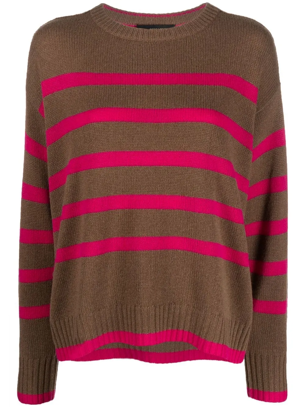 

360Cashmere horizontal-stripe cashmere jumper - Brown