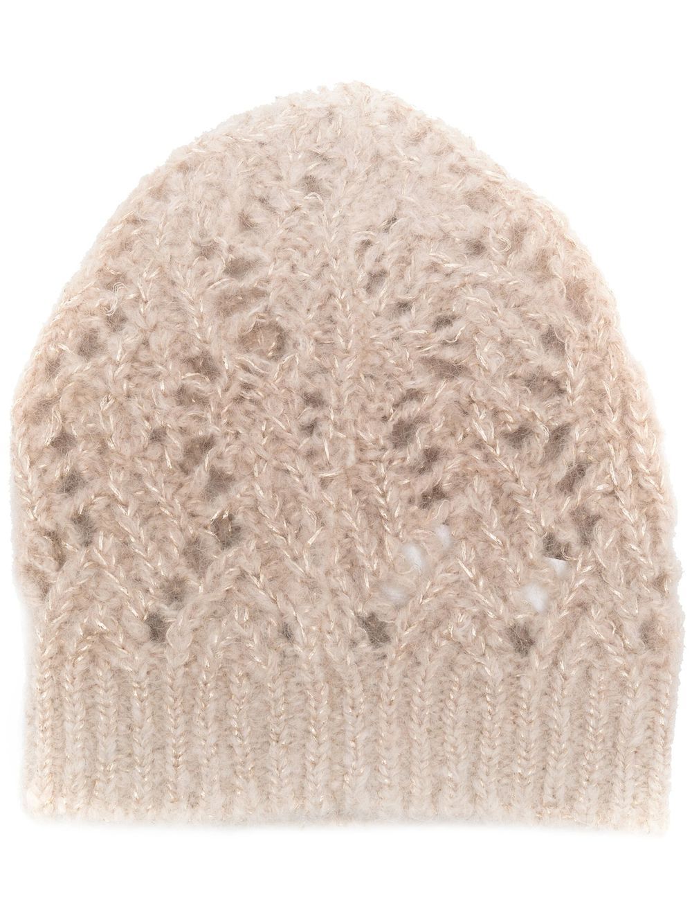 

Fabiana Filippi open-knit ribbed-trim beanie - Neutrals