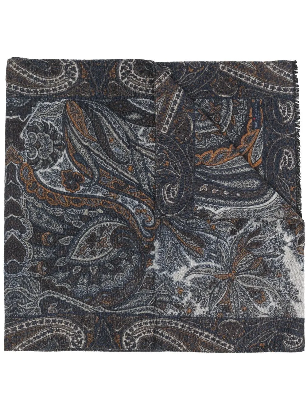 

Kiton all-over paisley-print scarf - Blue