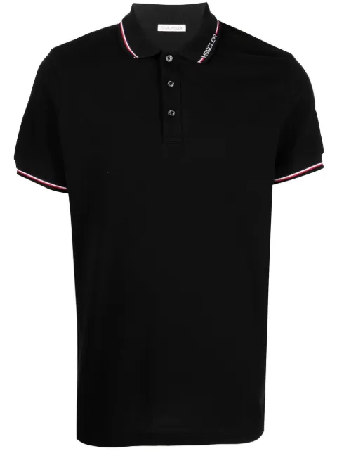 Moncler logo stripe-tipping polo shirt