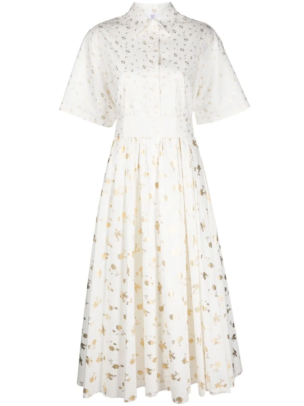 Rosie Assoulin vestido camisero con estampado floral - Blanco