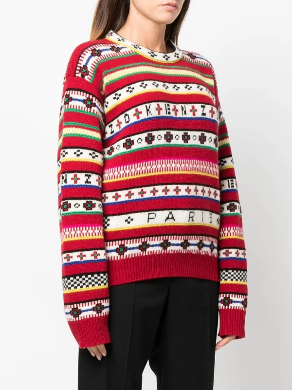 Kenzo intarsia-knit Logo Jumper - Farfetch