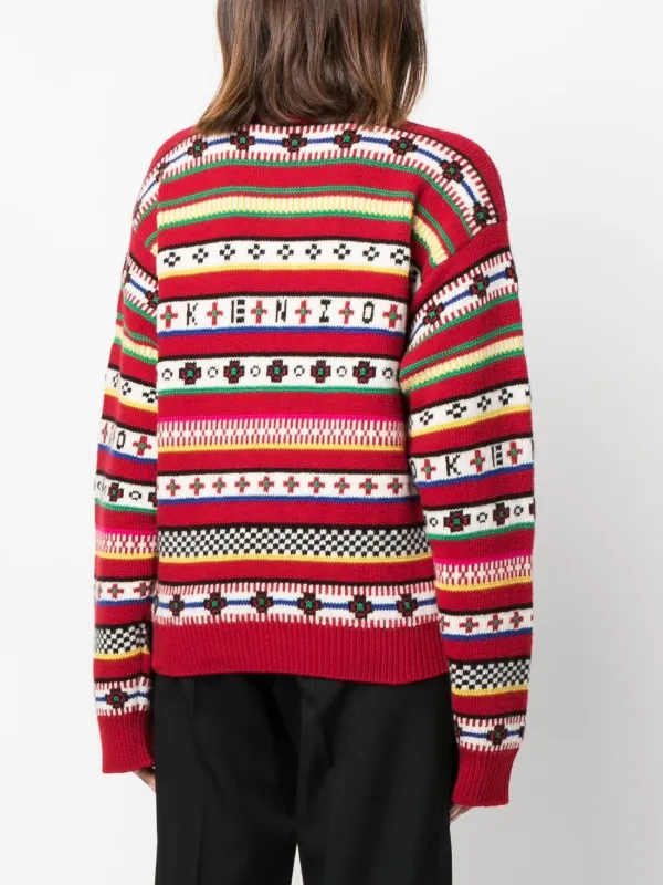 Kenzo intarsia-knit Logo Jumper - Farfetch