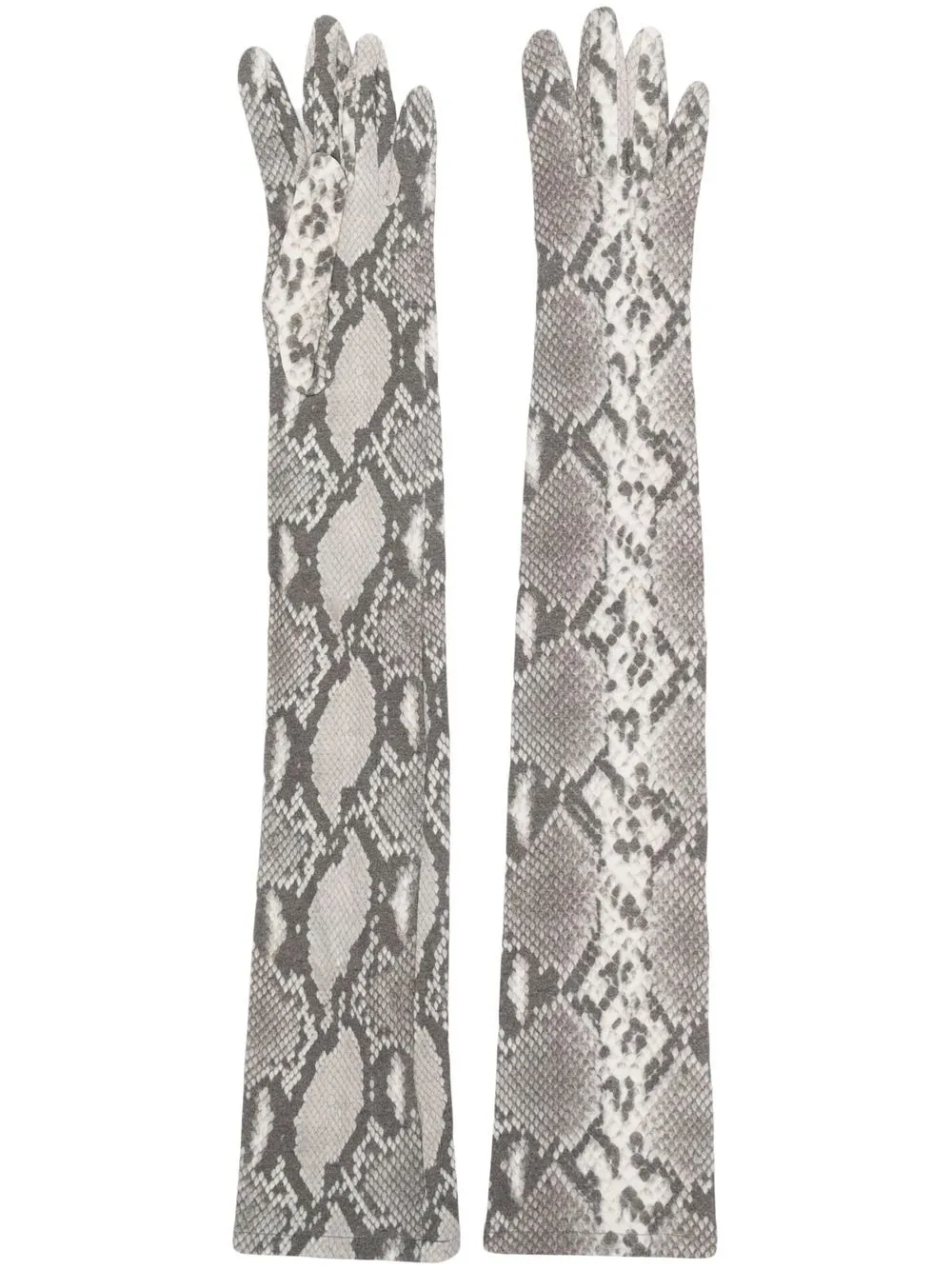 

MM6 Maison Margiela python-print long gloves - Grey