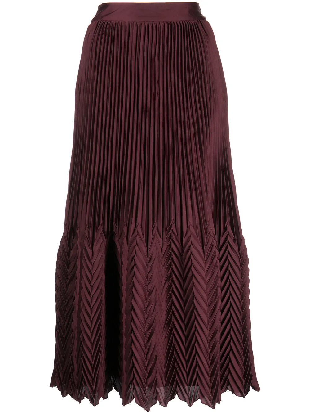 Simkhai Wanda Long Sleeve Pleated Top In Mulberry In Red