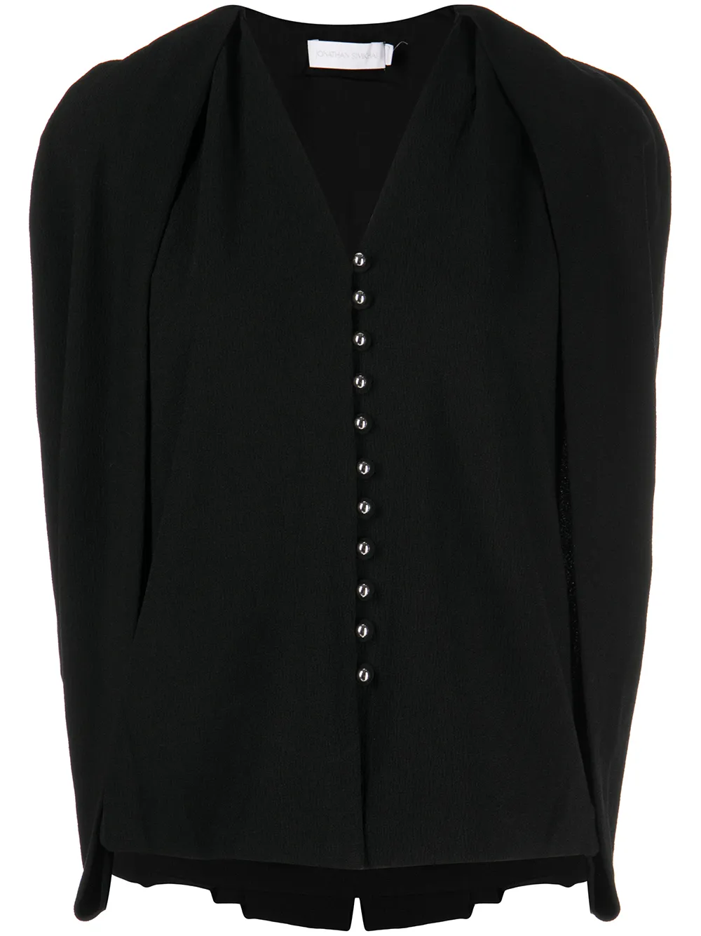 

Jonathan Simkhai button-up cape top - Black