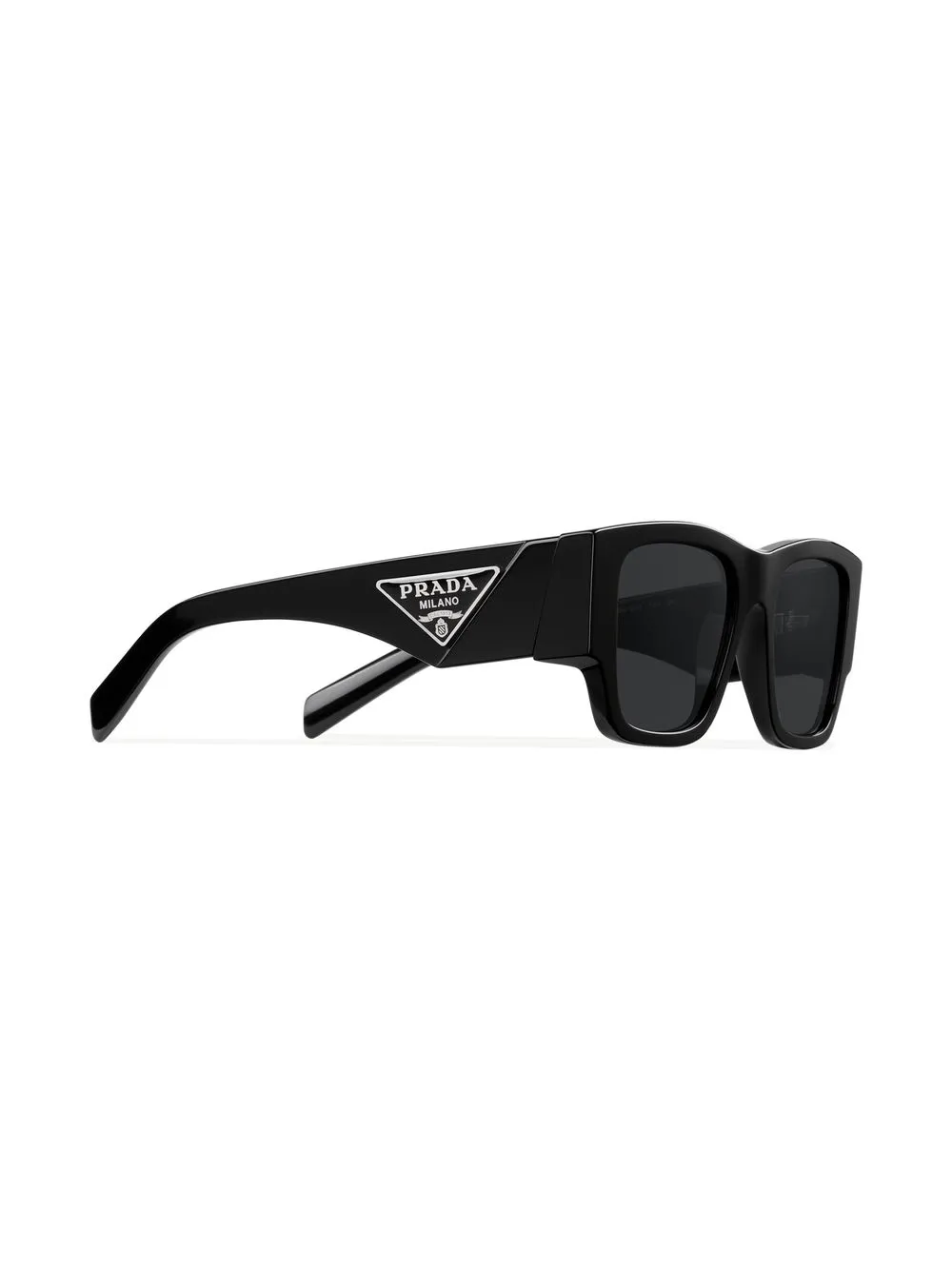 Shop Prada Symbole Square-frame Sunglasses In Black