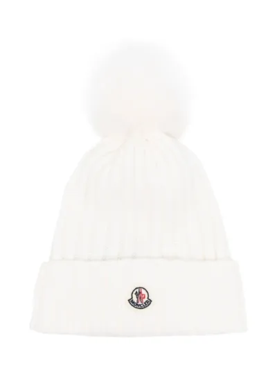moncler white bobble hat