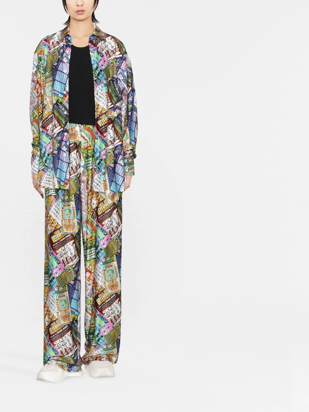 VETEMENTS Palazzo broek met print - Groen