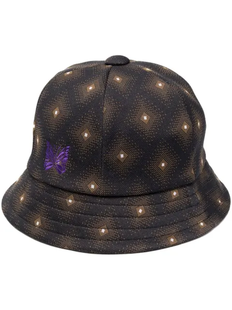 Needles Bermuda embroidered-butterfly bucket hat