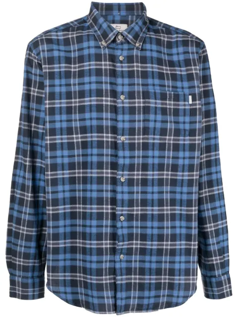 Woolrich قميص بأزرار ونقش كاروهات