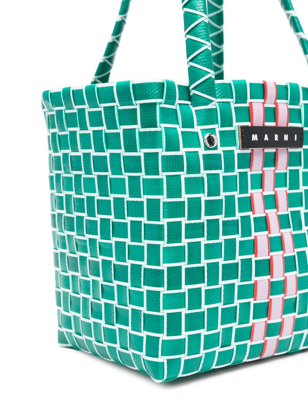 Shop Marni Interwoven Box-basket Bag In Green