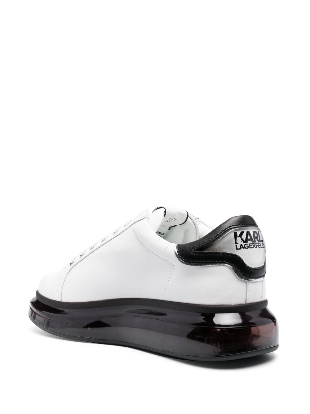 Shop Karl Lagerfeld Logo-embossed Two-tone Sneakers In White