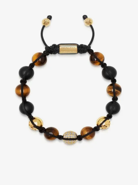 Nialaya Jewelry pulsera con cuentas y motivo de ojo de tigre