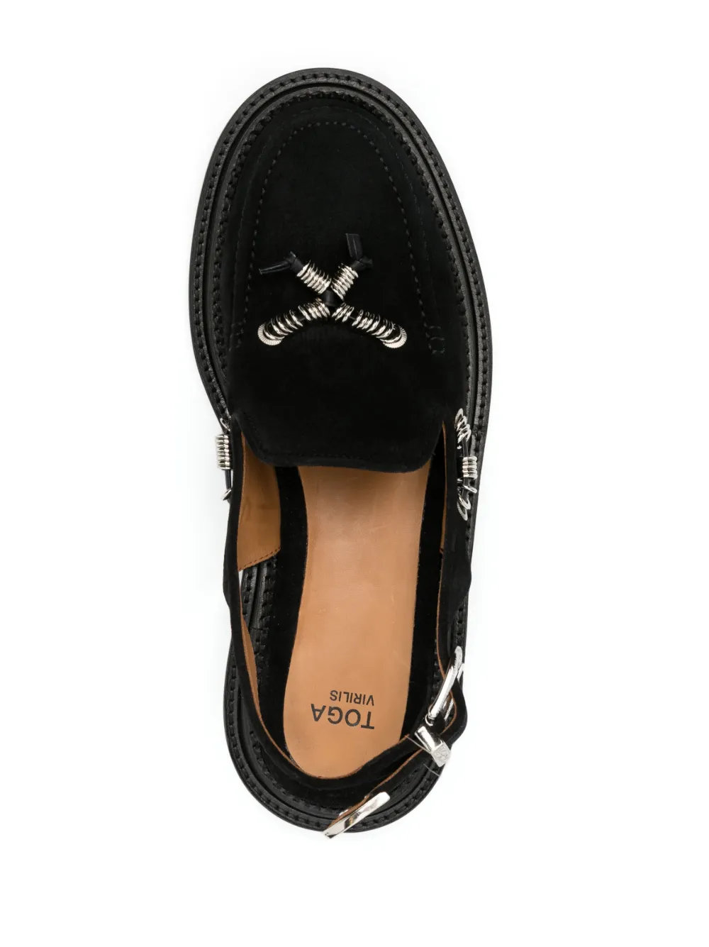 Toga Virilis sling-back Leather Loafers - Farfetch