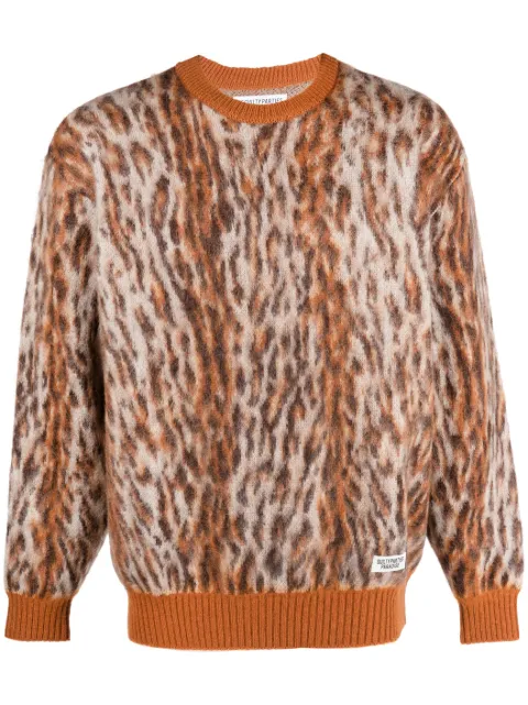 WACKO MARIA suéter tejido con estampado de leopardo