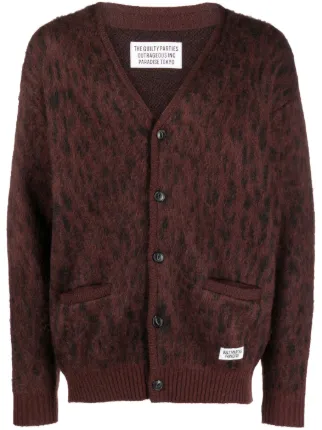 WACKO MARIA leopard print Knit Cardigan   Farfetch