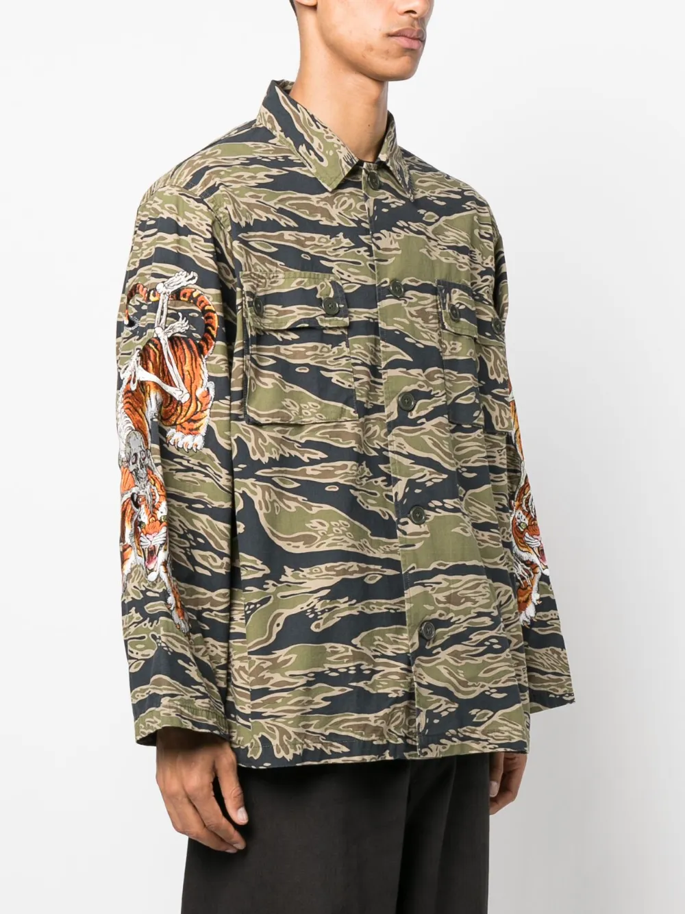 Green Tim Lehi Tigercamo Cotton Shirt Jacket