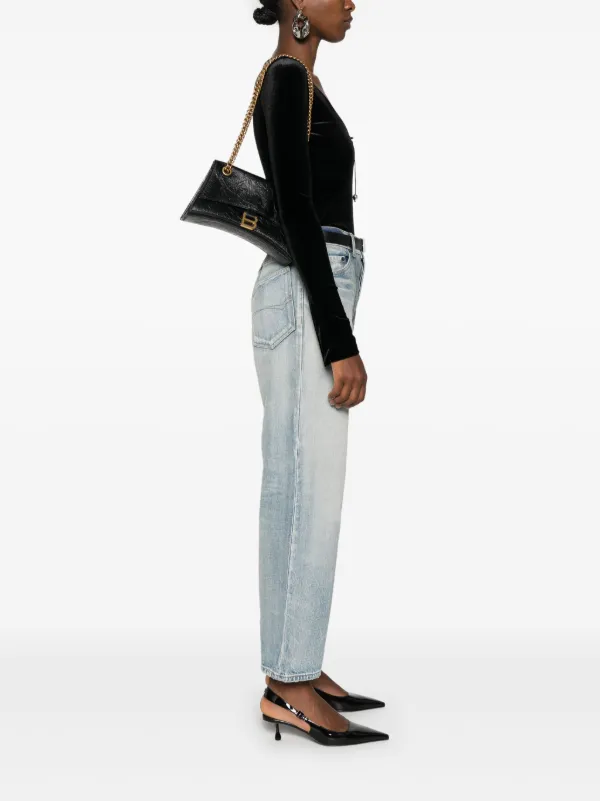 ショルダーバッグ・ポシェット Balenciaga Black Leather Small Crush Shoulder Bag Crush Small leather shoulder bag in black - Balenciaga