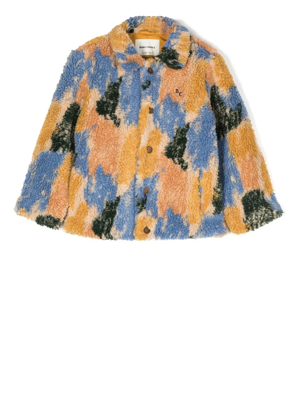 

Bobo Choses colour-block faux-fur jacket - Yellow