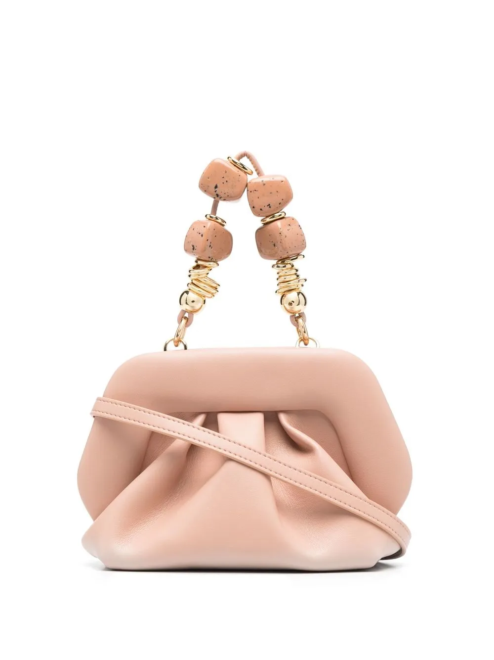 

Themoirè Gea Stones ruched clutch bag - Pink