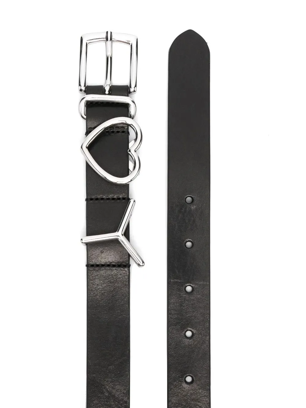 Shop Y/project Logo-buckle Leather Belt In Schwarz