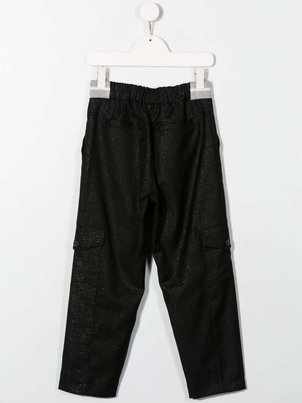 Eleventy Kids Broek verfraaid met glitters - Zwart