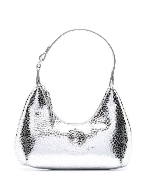 BY FAR Amber metallic-effect tote bag