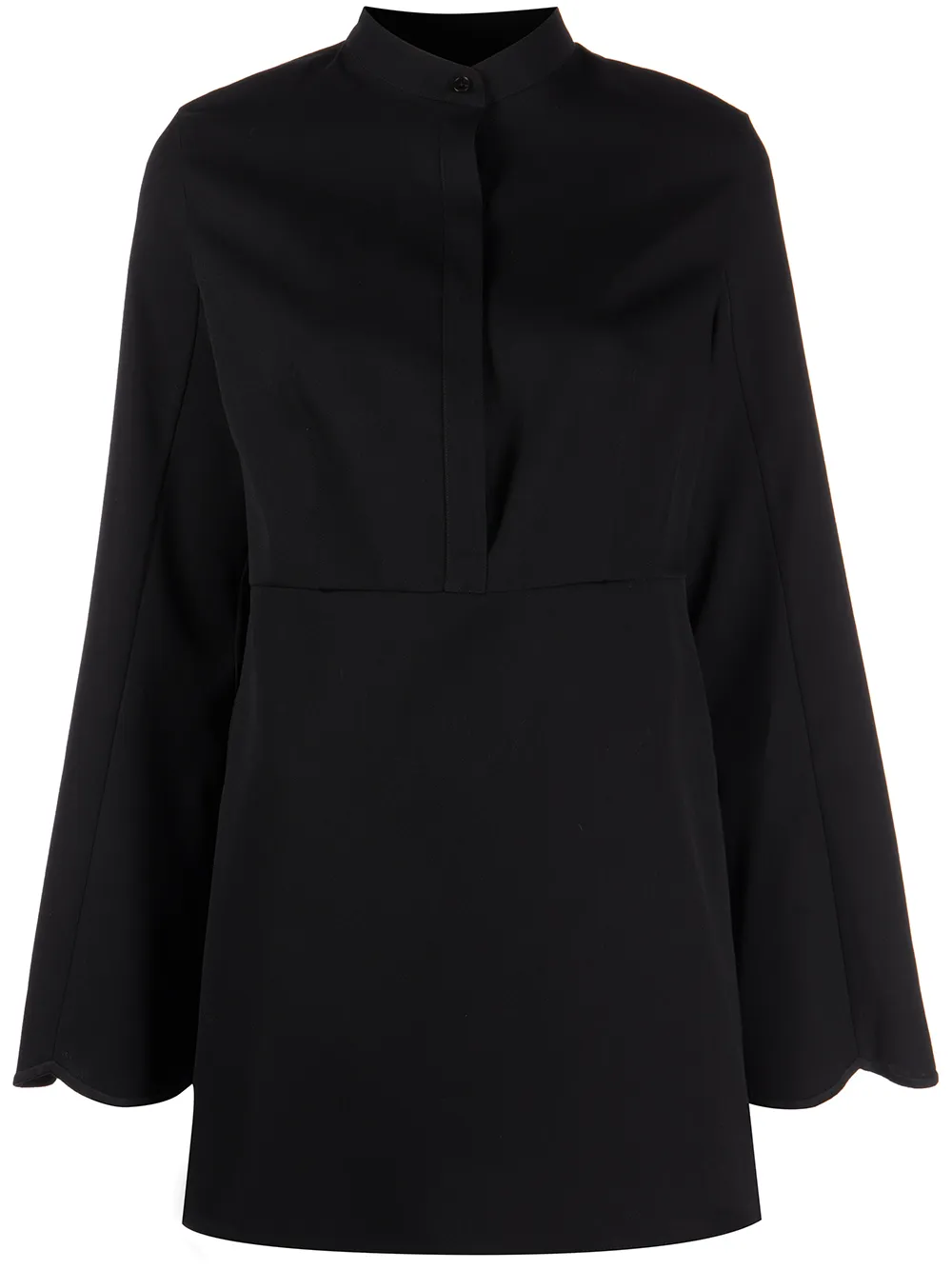 

Jil Sander stand-up collar wool shirt - Black