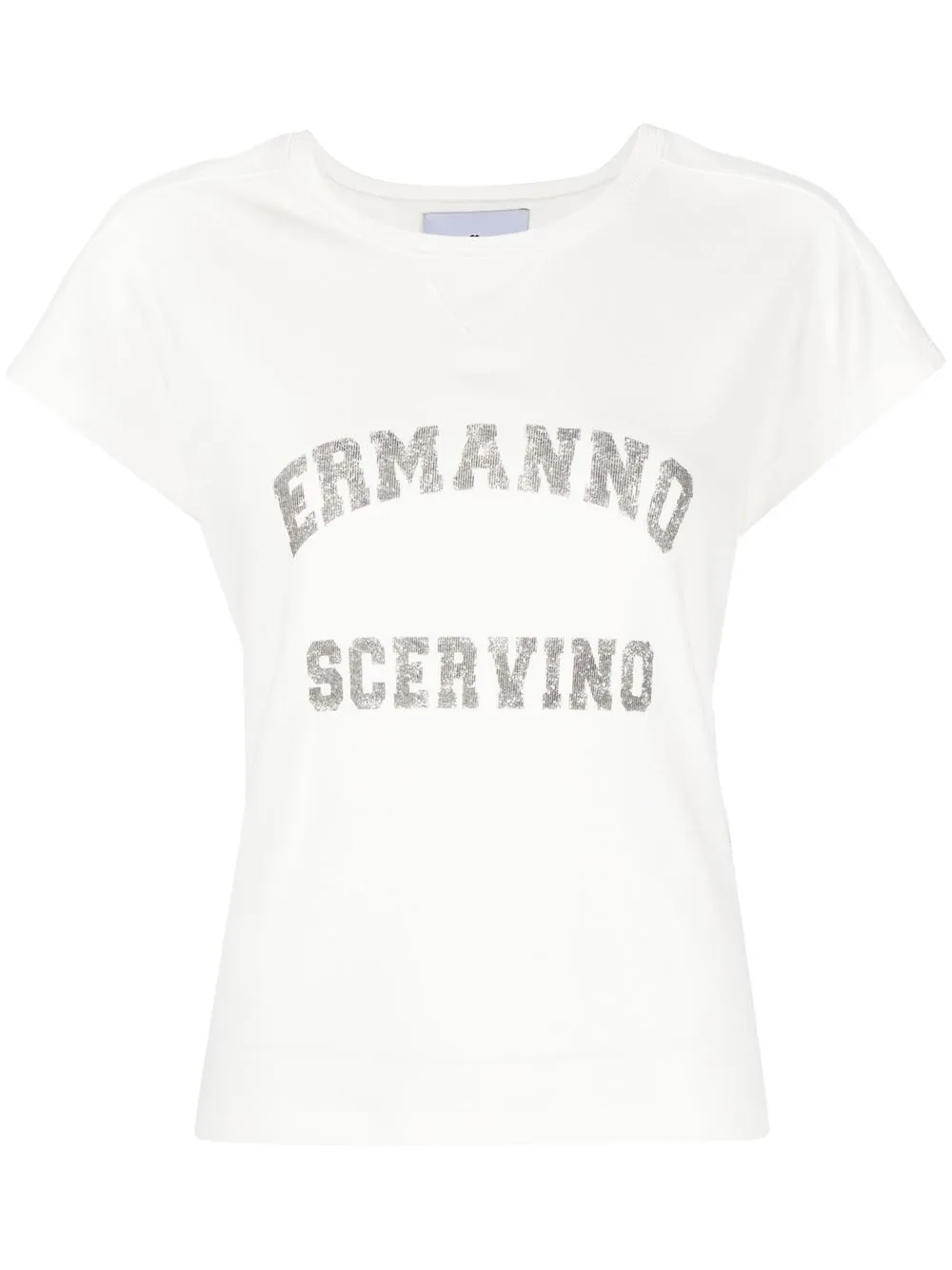 

Ermanno Scervino playera con logo de lentejuelas - Blanco