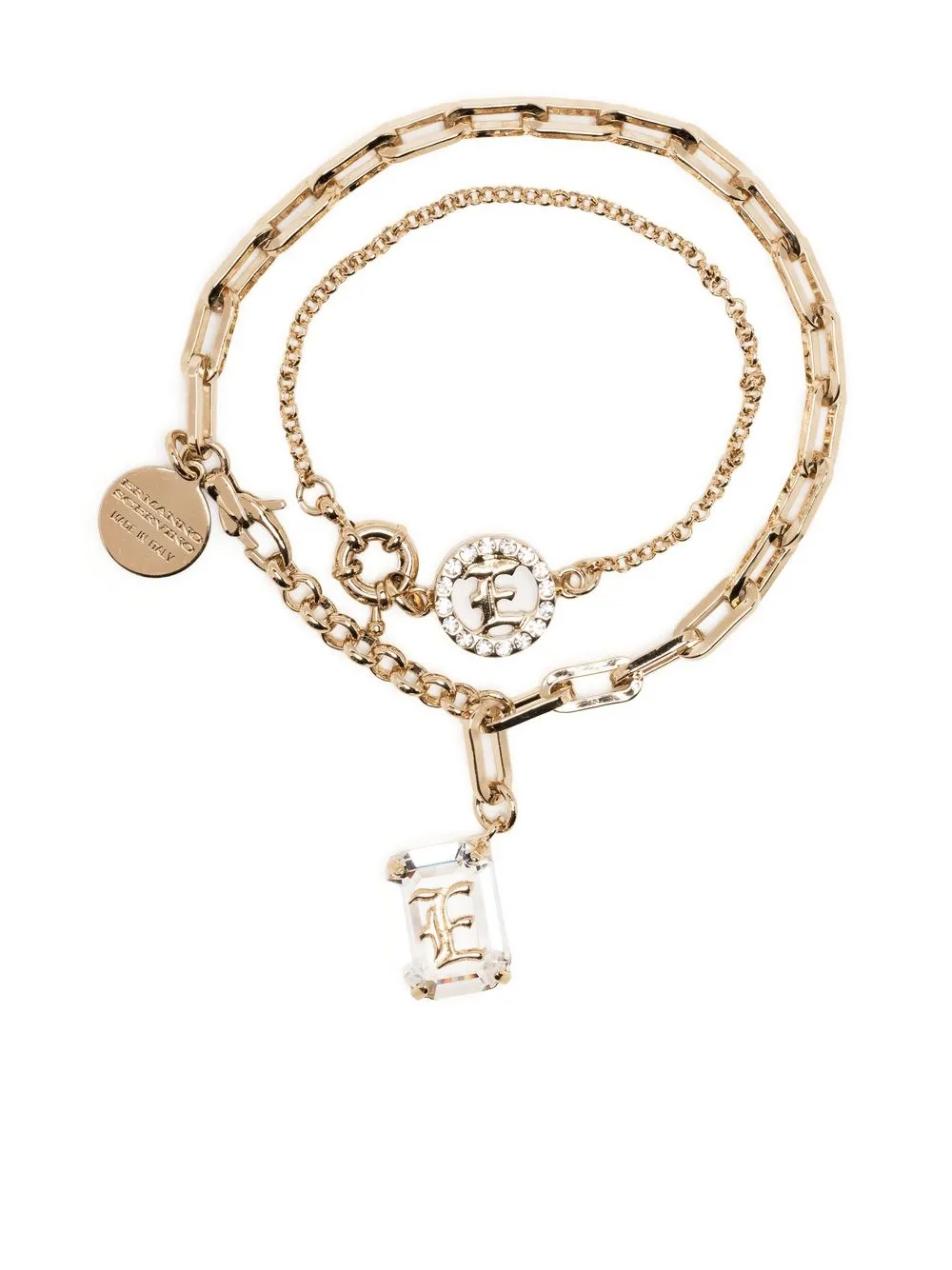 

Ermanno Scervino layered logo-charm bracelet - Gold