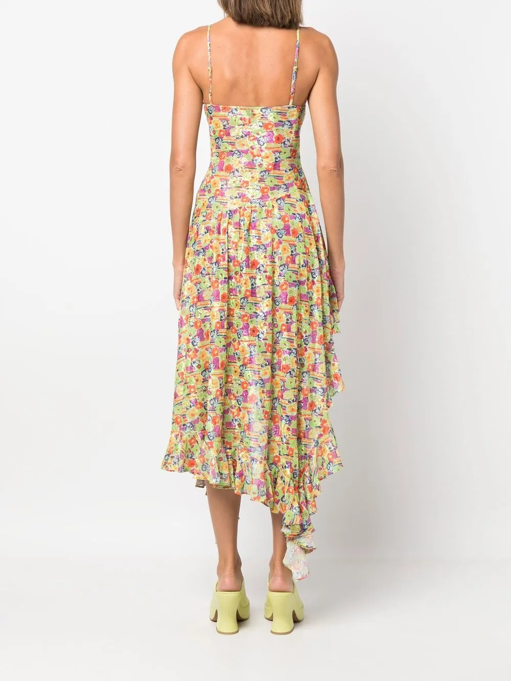 Collina Strada floralprint Asymmetric Dress Farfetch