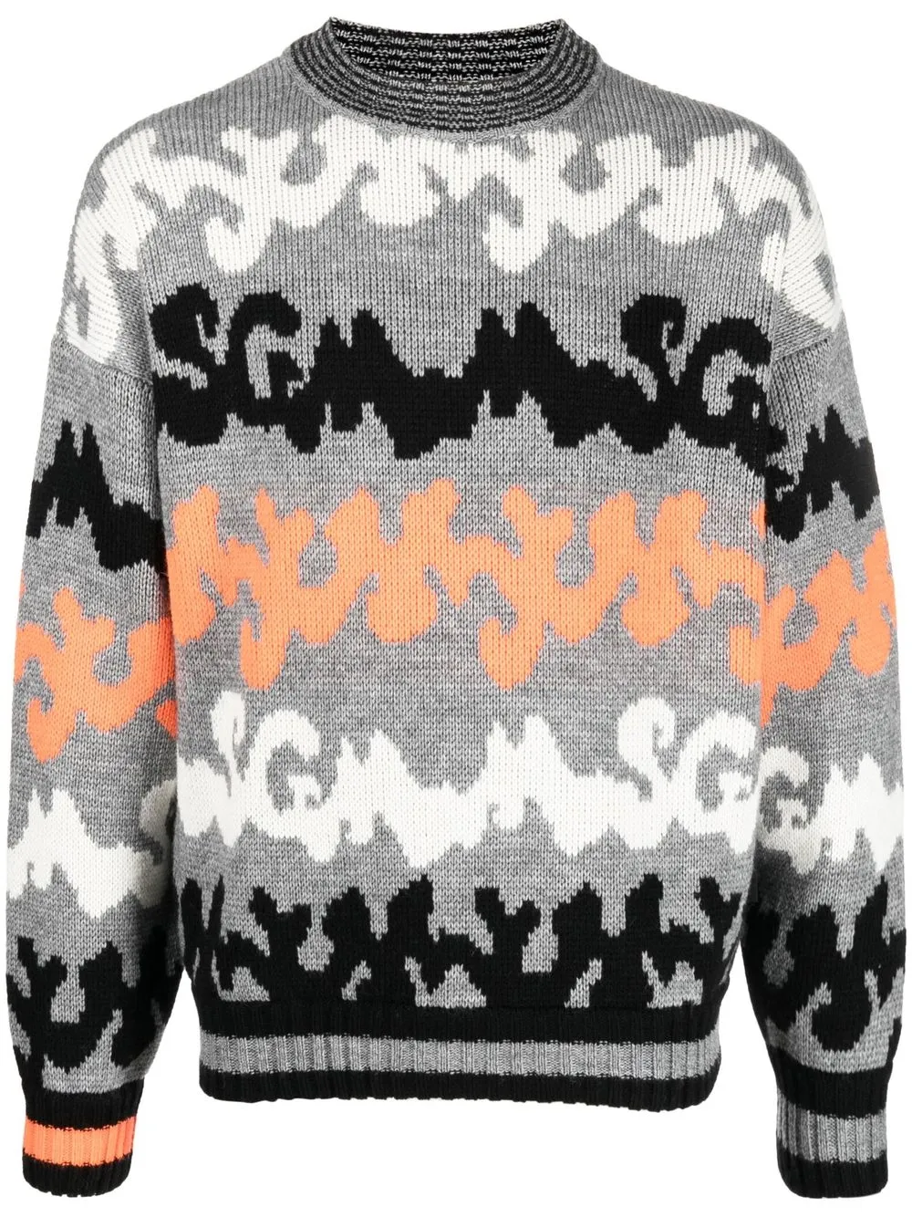 

MSGM intarsia-logo crew-neck jumper - Grey