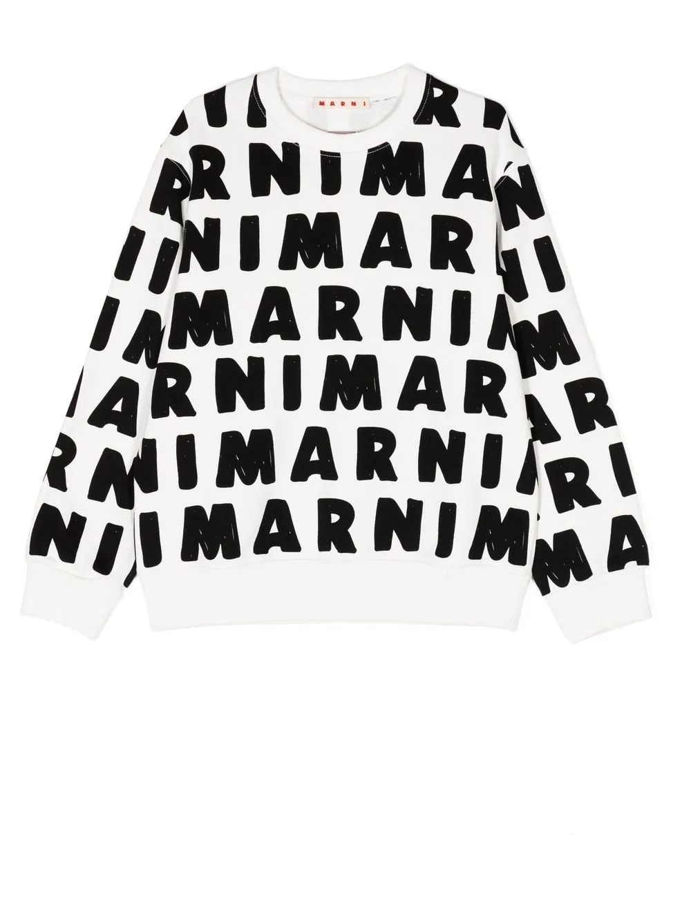 

Marni Kids sudadera manga larga con logo estampado - Blanco