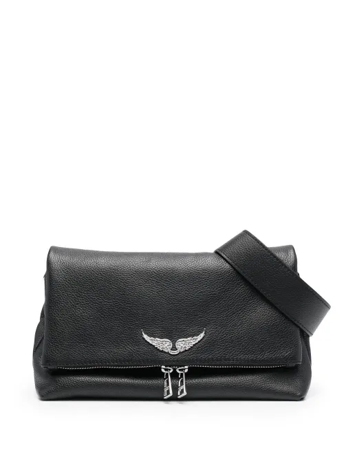 Sac porté épaule en cuir à plaque logo - Zadig&Voltaire - Modalova