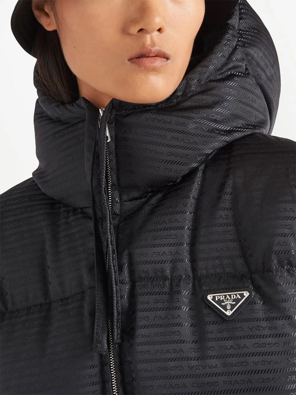 Re-Nylon hooded down jacket