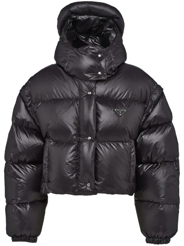 Prada detachable-sleeve Cropped Puffer Jacket - Farfetch