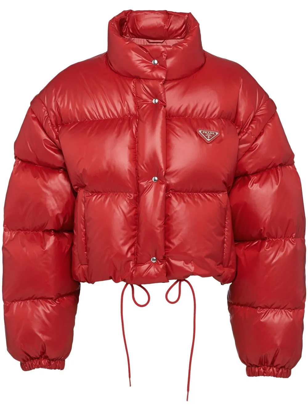 Shop Prada Re-nylon Detachable-sleeve Jacket In Rot