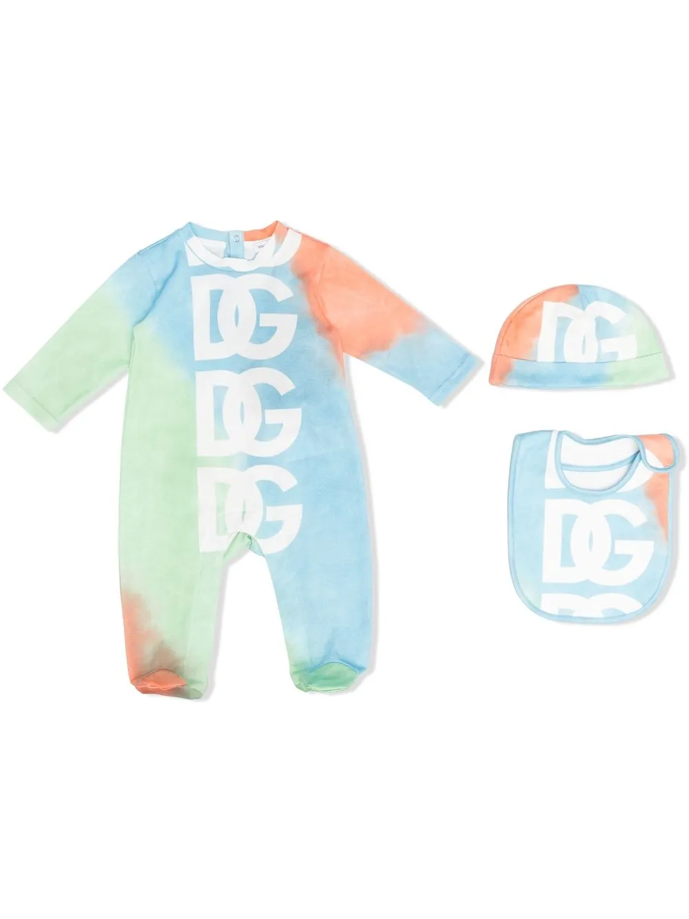 

Dolce & Gabbana Kids logo-print babygrow set - Orange