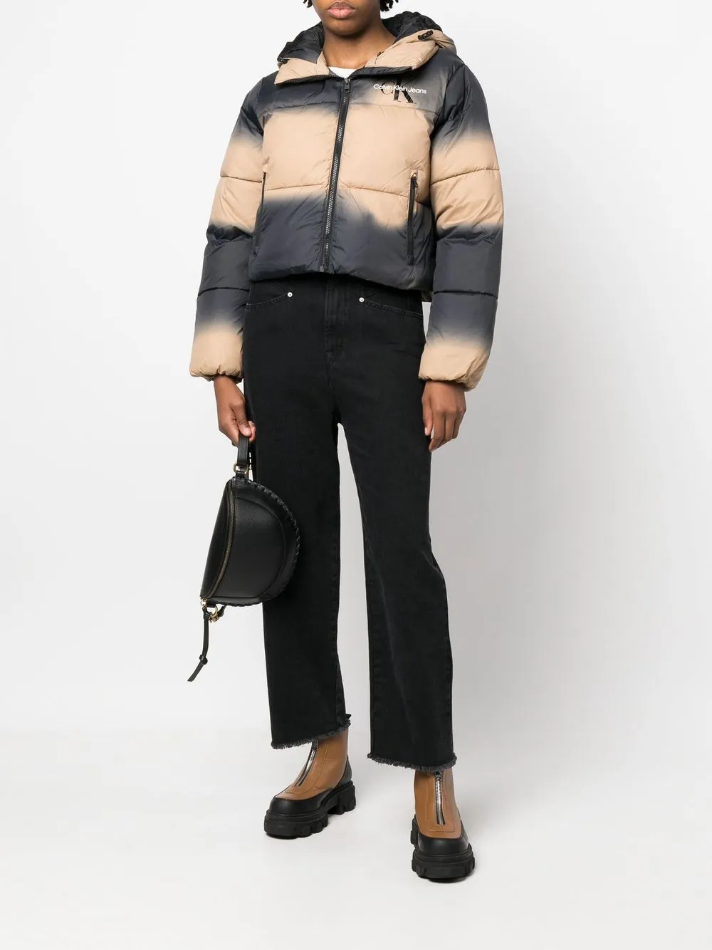 calvin klein jeans colour block puffer jacket